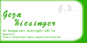 geza wiesinger business card